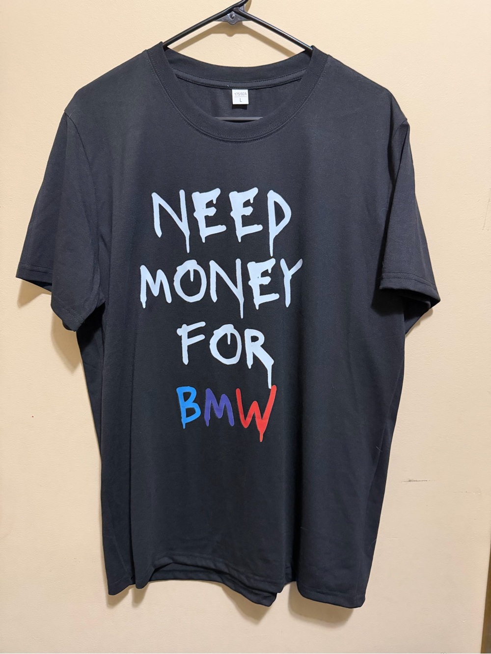 Black Graphic Tee "Need Money For BMW"